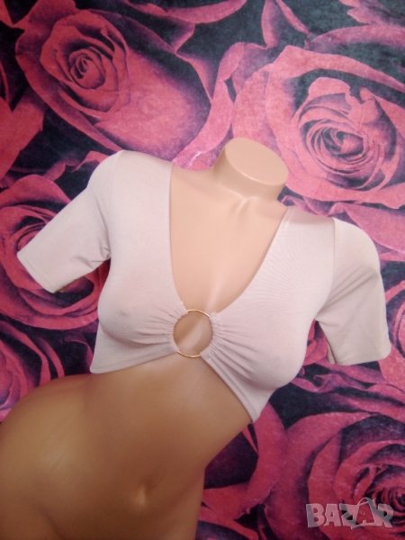 Кремаво розов кроп топ с катарама ХС-С, снимка 1