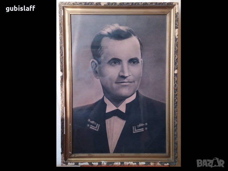 Стара картина,мъж,жп. униформа, И.Радулов,1930-те год., снимка 1