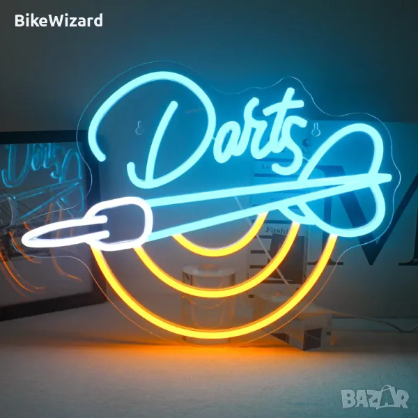 Horseneon Dart неонов надпис 35х33 см. НОВ с дефект, снимка 1