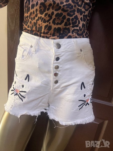 Бели къси дънкови панталони ! , снимка 1