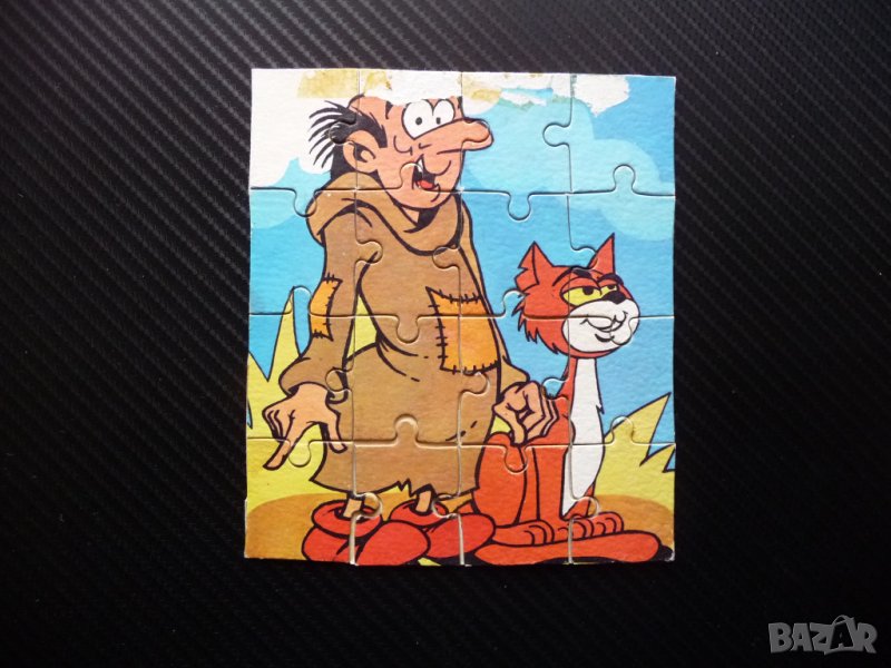 Стар пъзел 16 части Смърфовете Гаргамел котарак детско Смърф, снимка 1
