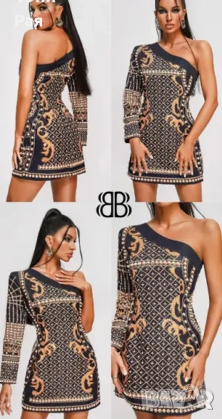 Перлена мини рокля Daya с едно рамо / Bellabarnett / Bella Barnett （BB), снимка 1