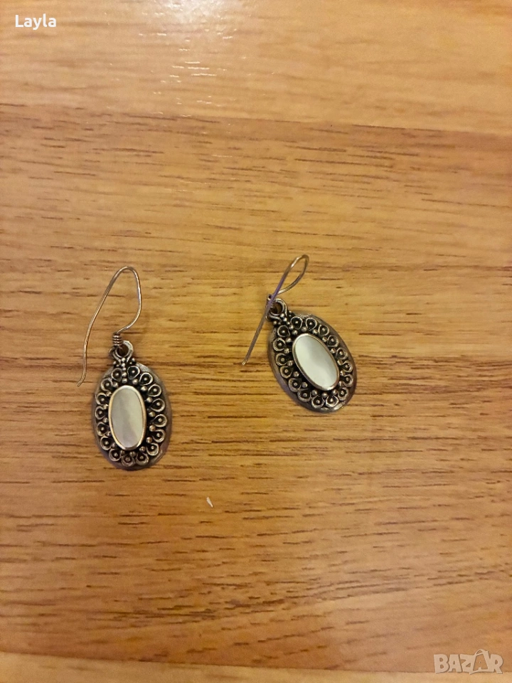 Сребърни обеци, снимка 1