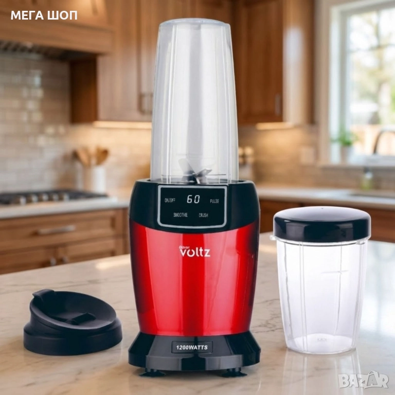 Мощен нутри блендер Oliver Voltz, 1200W с LED дисплей и 2 кани за смути (1000ml/800ml), снимка 1