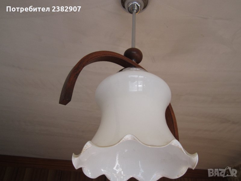 Полилей със стъклен абажур, снимка 1