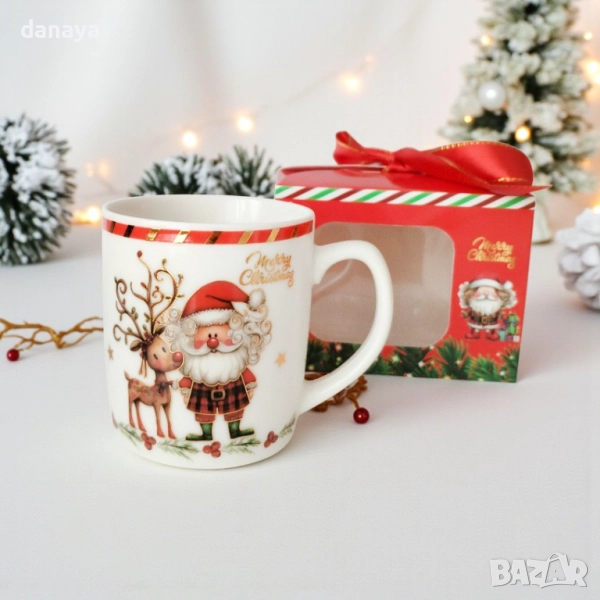 6238 Коледна чашка за кафе в подаръчна кутия, 180 мл, снимка 1