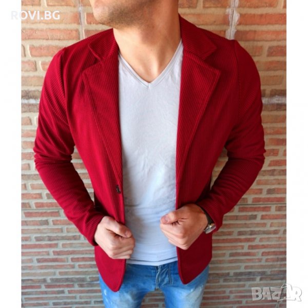 Спортно-елегантно сако памук - бордо, снимка 1