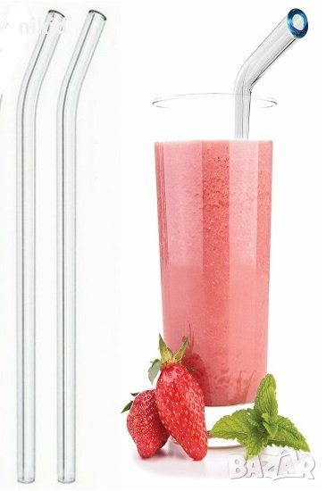 Стъклени сламки Коктейлна стъклена сламка , снимка 1