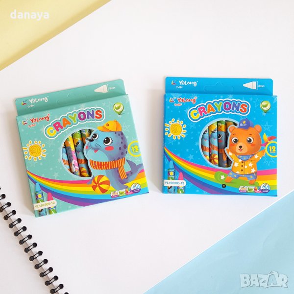 2393 Цветни пастели за рисуване, 12 цвята, снимка 1