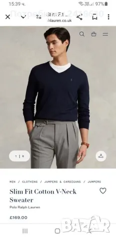 POLO Ralph Lauren V - Neck Sweather Wool /Merino Mens Size XL НОВО! ОРИГИНАЛ! Мъжки Пуловер!, снимка 2 - Пуловери - 48282786