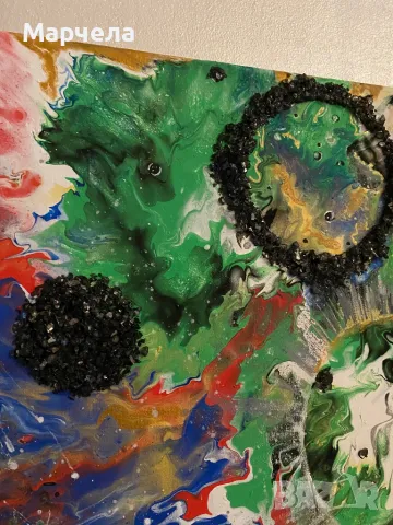 Абстрактна  картина Космос, снимка 2 - Картини - 47915313