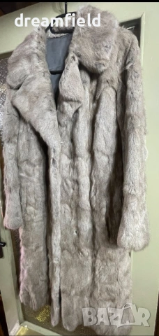 Палто естествен косъм-млечно сиво, снимка 3 - Палта, манта - 53213012