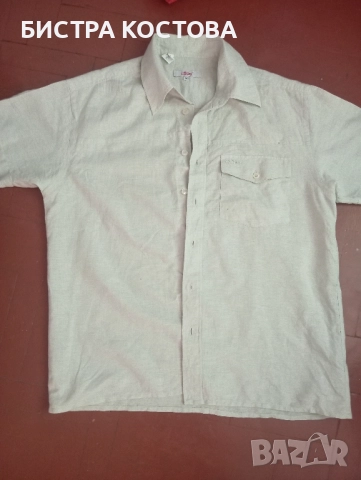 Мъжка ленена риза, марка Oliver , снимка 3 - Тениски - 51726521
