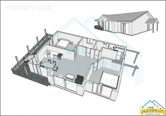 Едноетажна Къща Дом Дени 99,06 м2, снимка 9 - Монтажи - 35187401