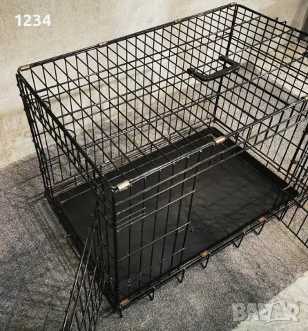 метална сгъваема клетка за куче 78x49x57см за транспорт и стационар, снимка 5 - За кучета - 48829282