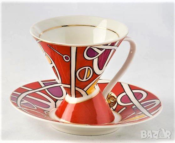 Чаши за кафе и чай фин порцелан с чинийка, снимка 5 - Чаши - 23043738