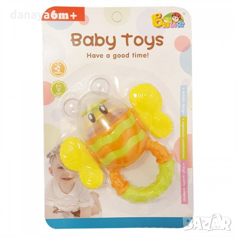 1787 Бебешка дрънкалка с гризанки Пчеличка