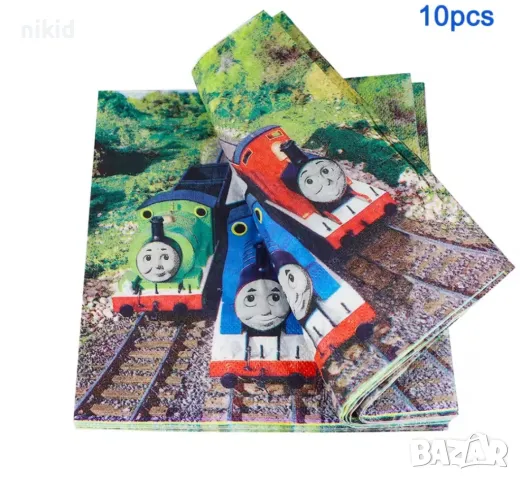 2 модел : 10 бр салфетки Томас Thomas влакчето влак парти