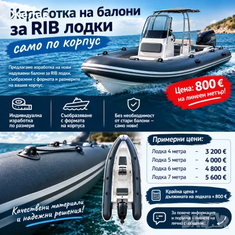 Изработка на балони за RIB лодки – само по корпус