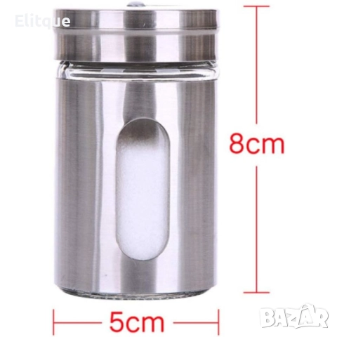 Стъклена солничка за подправки, снимка 3 - Други - 52901423