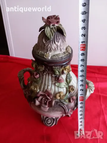 Bassano Уникат Порцеланов Съд , Урна , Ваза с Капак Басано, снимка 7 - Антикварни и старинни предмети - 47964377