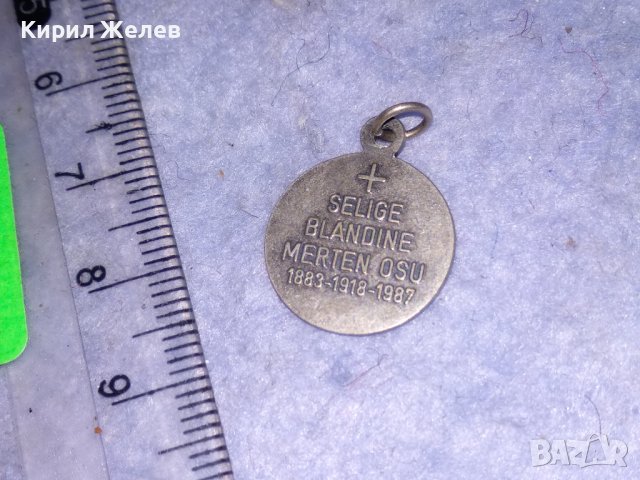 РЯДКА ПОСРЕБРЕНА КОЛЕКЦИОНЕРСКА ЮБИЛЕЙНА КАТОЛИЧЕСКА ДВУСТРАННА ИКОНКА 31239, снимка 2 - Антикварни и старинни предмети - 39857044