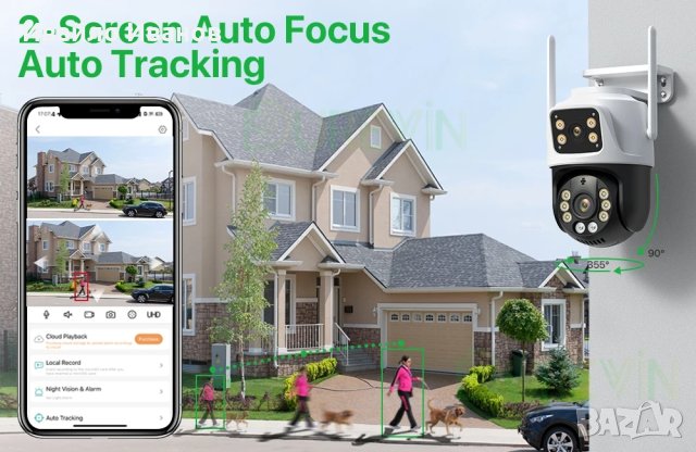 4MP или 8МР или 9МР охранителна двойна външна камера, снимка 13 - Камери - 42815709