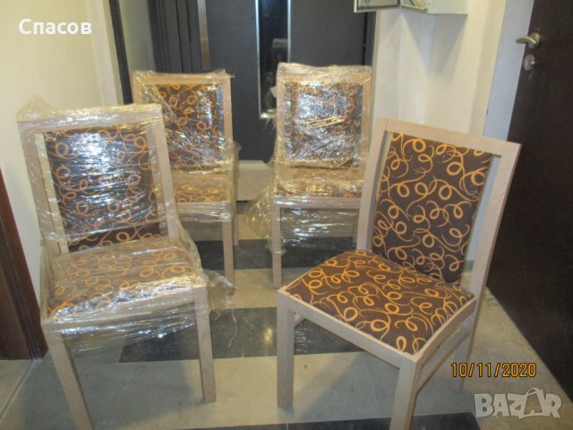 Четири нови стилни трапезни стола от масив, снимка 1 - Столове - 30743617
