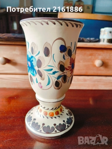 Ръчна изработка португалска керамична ваза, снимка 4 - Вази - 52500933