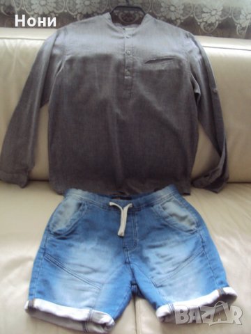 Юношеска риза и къси дънки на ЗАРА, снимка 1 - Детски ризи - 30227809