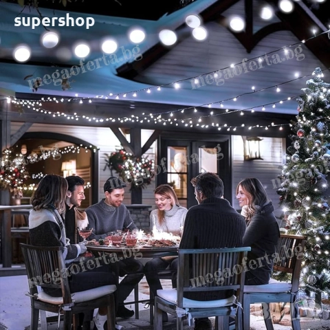 Светещ Коледен Гирлянд 50м. с 250 светодиода и 8 режима на светене , снимка 10 - Други - 52332112