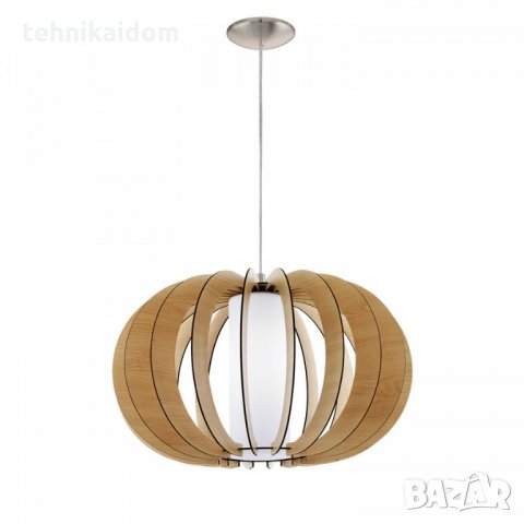 Лампа висяща с дървен сенник клен 50 см EGLO Stellato внос от Германия, снимка 1 - Лампи за таван - 32014012