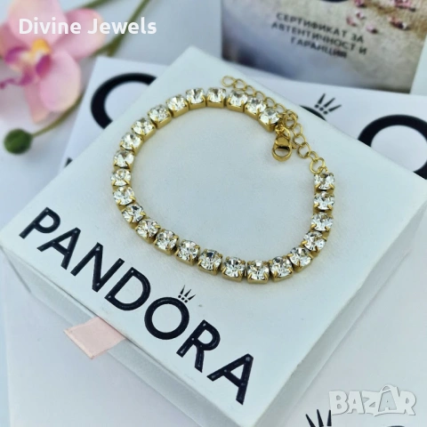 Tennis Crystal Bracelet 💎 | златиста гривна