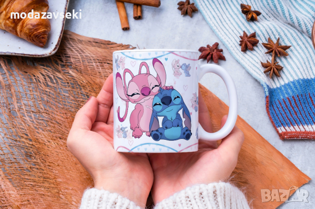 Порцеланови чаши със Стич, снимка 6 - Чаши - 42843346