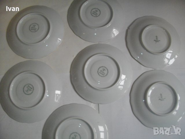 7 бр. Порцеланови Чинии ф150мм-BAVARIA-Стил Барок-Немски-За Чай/Кафе/Десерт, снимка 13 - Чинии - 39848331