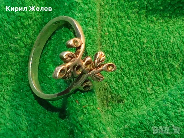 ШАРМАНТЕН АР НУВО СТИЛ СРЕБЪРЕН ПРЪСТЕН СРЕБРО 925 ФИНА АЖУРНА РЪЧНА ИЗРАБОТКА 28739, снимка 13 - Пръстени - 49605531