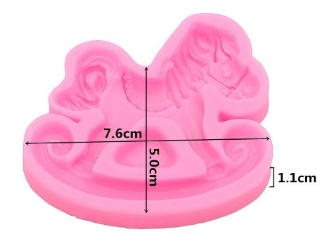 дървено конче кон клатушка силиконов молд форма украса торта фондан шоколад и др., снимка 3 - Форми - 17239551