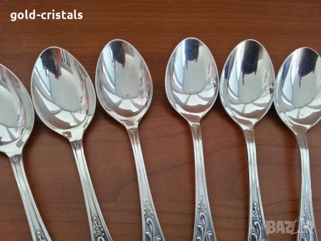 Руски посребрени лъжички мнц, снимка 5 - Антикварни и старинни предмети - 30711233