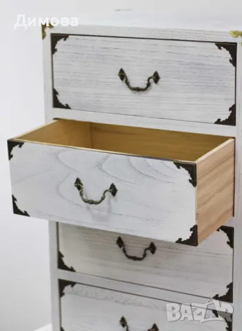 Шкаф бял на 4 нива, снимка 2 - Шкафове - 49210505