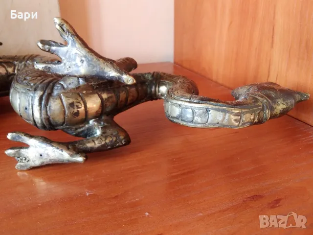 ВЕЛИКОЛЕПНА СТАРА БРОНЗОВА СКУЛПТУРА НА АЗИАТСКИ ДРАКОН, снимка 15 - Колекции - 47783398