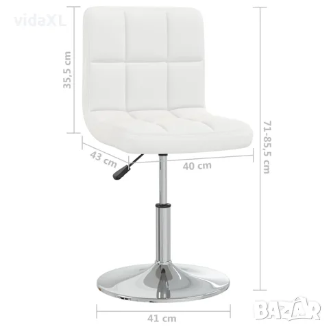 vidaXL Трапезни столове, 2 бр, бели, изкуствена кожа, снимка 10 - Столове - 56147026