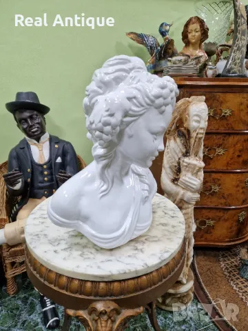 Уникат - Голям антикварен колекционерски порцеланов бюст фигура статуетка , снимка 4 - Антикварни и старинни предмети - 49485693