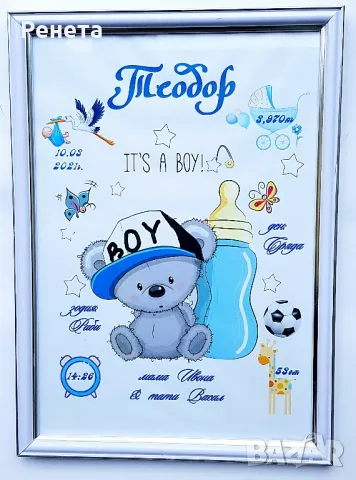 Бебешки рамки подарък за новородено, снимка 12 - Други - 49606551