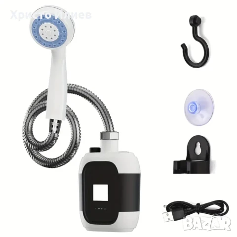 Преносим душ подходящ за къмпинг кемпер каравана вътрешен външен душ с лампа usb зареждане, снимка 9 - Къмпинг мебели - 51299179