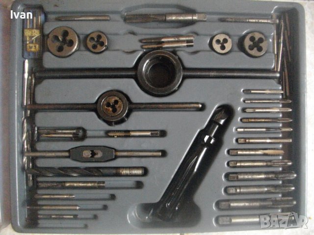 Старо Качество-ГДР-Комплект 58 части-Метчици/Плашки За Вътрешни/Външни Резби-Почти Нов-VEB-Altenburg, снимка 3 - Други инструменти - 40340556