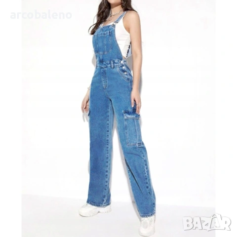 Моден дамски дънков гащеризон, снимка 4 - Гащеризони - 53301531