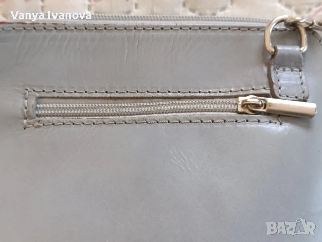 Vera pelle малка сива чанта естествена кожа , снимка 7 - Чанти - 50734547