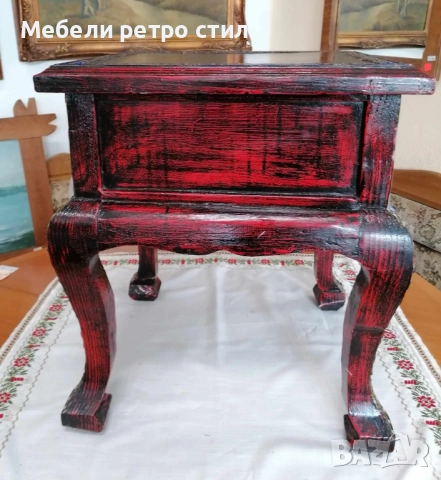  Малко, ориенталско шкафче  с едно чекмедже декорации и наситени орнаменти. , снимка 8 - Шкафове - 51795195