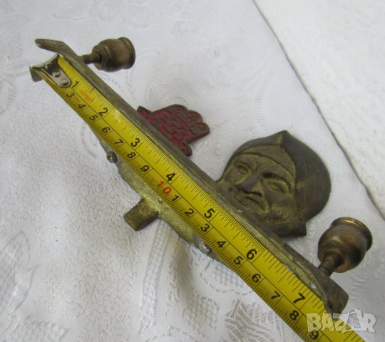 Винтидж свещник за Шабат на равин Баба Сали, юдейски, поднос, еврей, метал бронз антика, снимка 4 - Други ценни предмети - 31942674