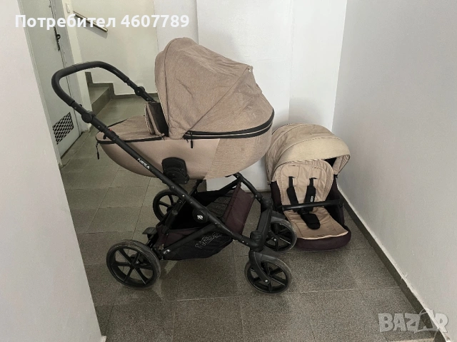 Бебешка количка 2 в 1 Riko Nesa (цвят Pearl Pink / Beige), снимка 3 - Детски колички - 54159952